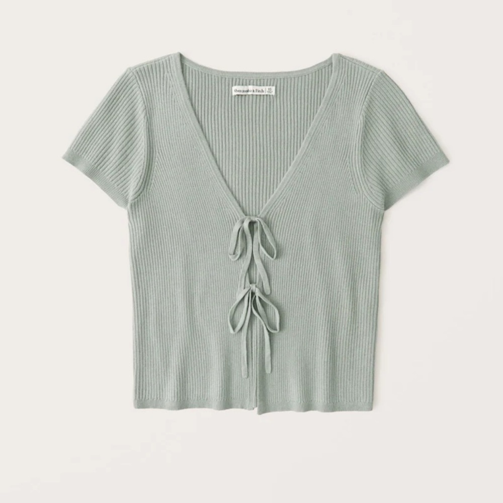 Abercrombie & Fitch Double-Tie Short-Sleeve Cardigan (XS)